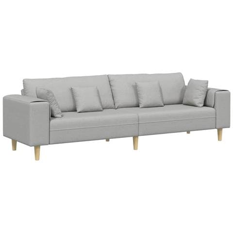 Divano in tessuto con cuscino Grigio Nuvola 208 cm Tessuto - Foto 1