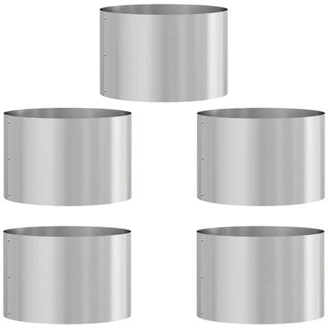 Vasi da giardino 5 pcs Argento 30 x 30 x 20 cm Acciaio zincato - Foto 1