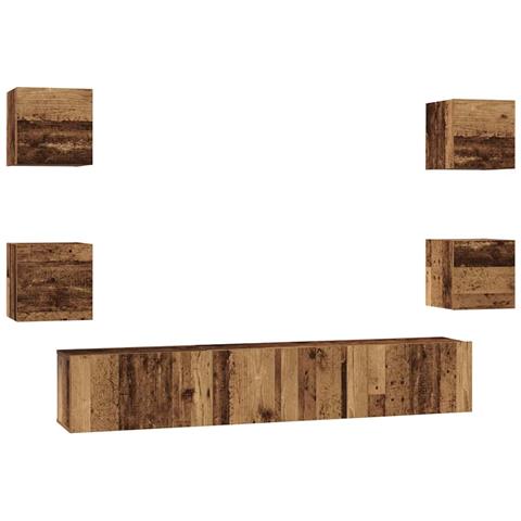 Set mobile TV 7 pcs Legno vecchio 60 x 30 x 30 cm - Foto 1
