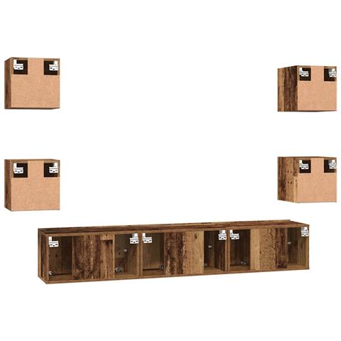 Set mobile TV 7 pcs Legno vecchio 60 x 30 x 30 cm - Foto 9