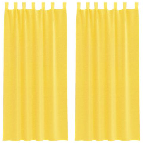 Tende in Voile con Passanti 2 pz Giallo 140x225 cm - Foto 1