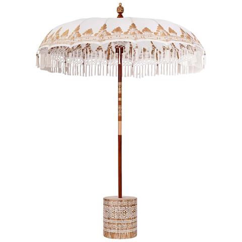 Parasol Balinese 260 Crema 180-190 cm Cotone e legno massello - Foto 1