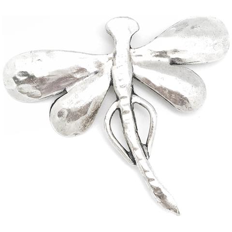 Spilla Libellula In Argento Zama Placcato 6,5x8 Cm - Foto 1