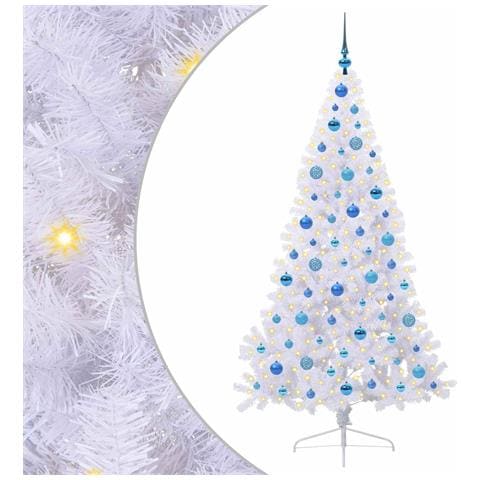 Albero di Natale artificiale Bianco 180 cm PVC e Acciaio - Foto 1