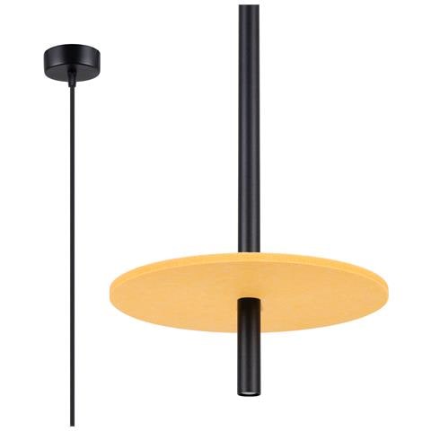 Lampada A Sospensione Feltro 1 Nero /giallo Sl. 1880 - Moderno Lampada A Sospensione Giallo /nero 126x30x30 Cm - Foto 1