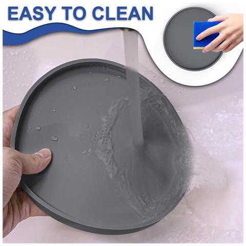 Set Da 2 Tappetini In Silicone Per Alimenti Per Animali Domestici - Antiscivolo E Impermeabili Gray - Foto 2