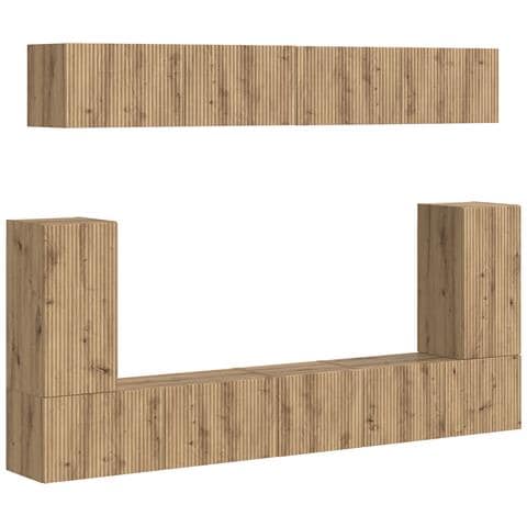 Set mobile TV 5 pcs Rovere artigianale Legno multistrato - Foto 1