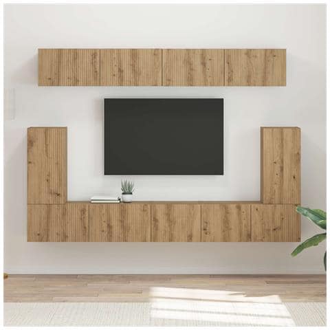Set mobile TV 5 pcs Rovere artigianale Legno multistrato - Foto 2