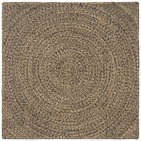 Tappeti per area Naturale e Nero 120 x 120 cm Juta - Foto 1