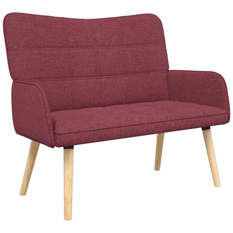 Sofa a Due Posti Rosso vino 115 x 61 x 87 cm Tessuto - Foto 1