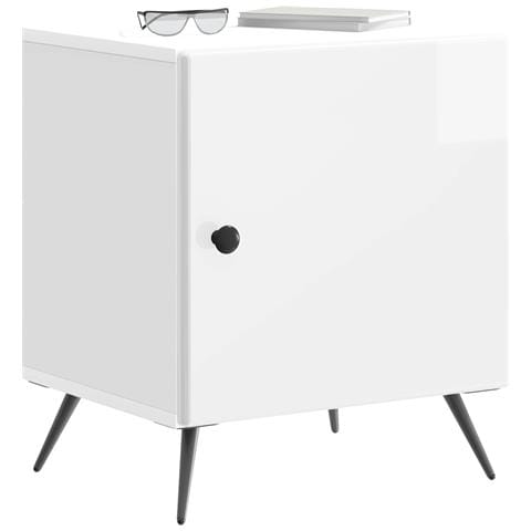 Armadio da Notte 2 pcs Bianco Lucido 43 x 34,5 x 50 cm - Foto 2
