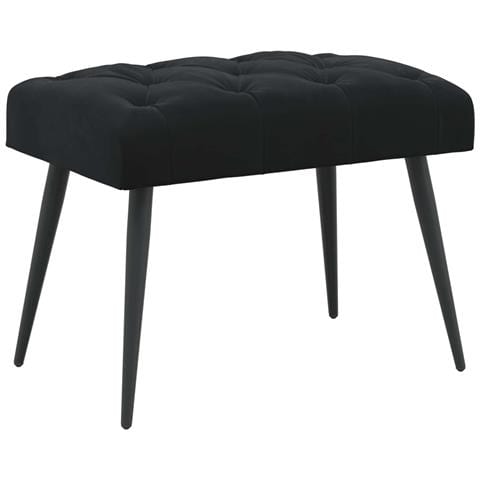Panchina con bottoni imbottiti Nero 60 x 40 x 45 cm Velluto - Foto 1