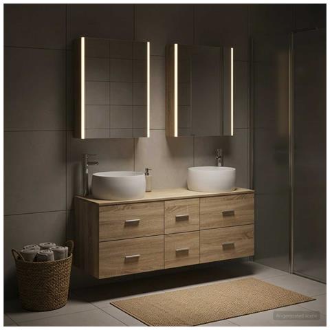 Set di mobili per il bagno 5 pcs Rovere Sonoma - Foto 2