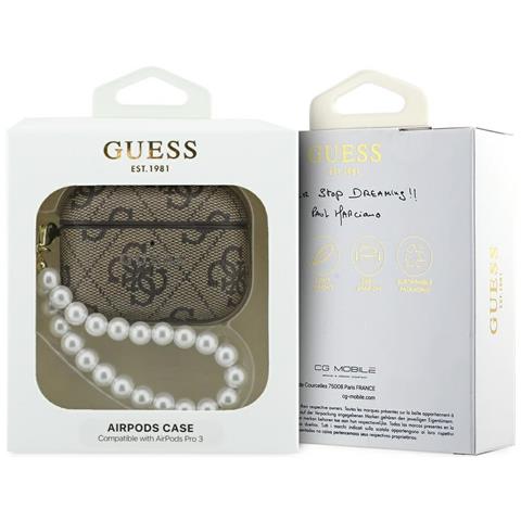 Custodia Per Airpods Pro 3 Con Manico A Perline Color Marrone Guess - Foto 1