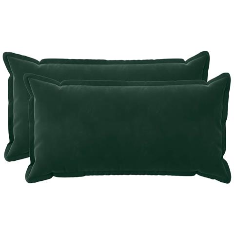 Cuscino con cuscino HOUTEN 2 pz Verde Scuro Velluto - Foto 1