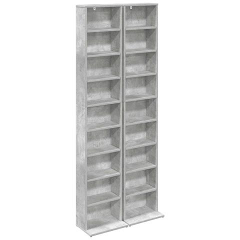Mobile per CD 2 pz Grigio Cemento 33 x 23,5 x 175 cm - Foto 1