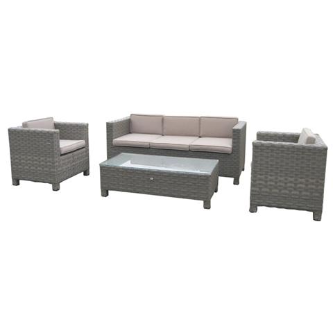 Salotto arredo giardino in polyrattan con cuscini mod. Palmarola 4 posti - Foto 1