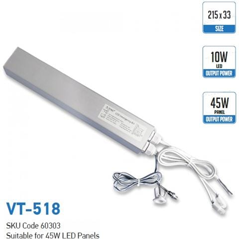 Kit Di Emergenza Batteria Per Pannelli Led Da 45w Vt-518 60303 - Foto 2