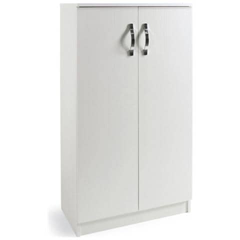 Armadio Scarpiera Multiuso Bianco In Legno Nobilitato 2 Ante H130x71x38 - Foto 1