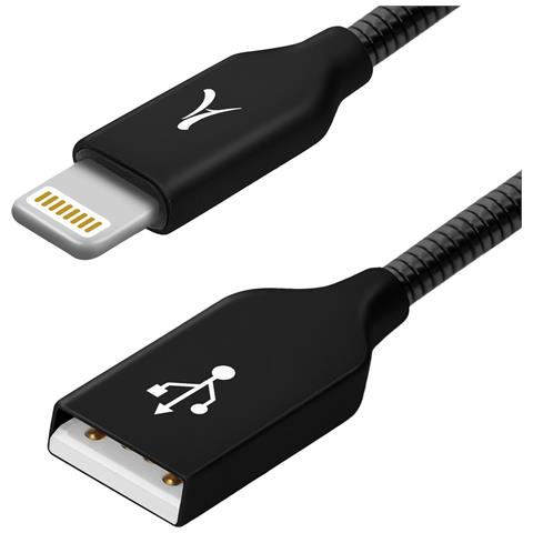 Cavo Lightning Iphone Ipad Ipod Metallo Infrangibile Ricarica /sincro Nero - Foto 10