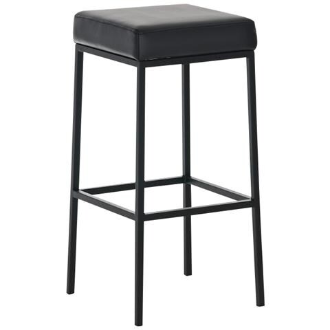 Sgabello Bar Montreal Imbottito In Similpelle I Sgabello Panchetto Design Cucina O Bar Telaio 4 Gambe I Sgabello Bancone H 85 CM Nero Base: Metallo Nero - Foto 1