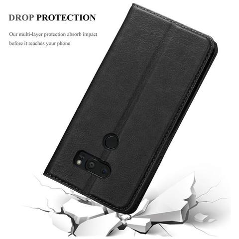 Custodia Compatibile Con Lg V35 In Nero Di Notte - Coperchio Protettiva Con Chiusura Magnetica, Funzione Stand E Tasca Per Le Carte - Foto 5