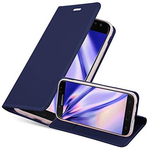 Custodia Compatibile Con Samsung Galaxy J5 2017 In Classy Blu Scuro - Coperchio Protettiva Con Chiusura Magnetica, Funzione Stand E Tasca Per Le Carte - Foto 1