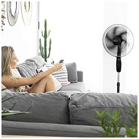 Ventilatori A Piantana Energy Silence 620 Max Flow Smart. 45 Cm (18 Pollici), 6 Pale, Potenza 70w, Motore In Rame, 3 Velocità, Oscillazione 75º, Altezza Regolabile, Timer - Foto 3