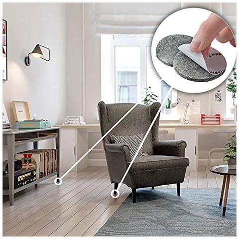 Pastiglie Mobili 215 Pz X-protezione Feltrini Mobili - Arredamento Piano Protezioni Feltro -premium Mobili Feltrini - Presidenza Del Pavimento Del Piedino Protezioni Feltri Piedi Per Mobili In Gomma Paraurti 64 Pads - Foto 4
