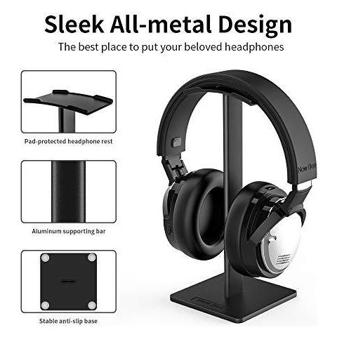 Nuovo Bee Cuffia Auricolare Basamento Del Supporto Del Basamento Della Cuffia Di Alluminio Universale Gaming Headset Auricolare Supporto Dellesposizione Auricolari Supporto Per Tutte Le Cuffie (nero)  - Foto 2
