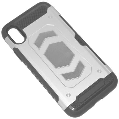 Maxy Custodia Defender Shell Alta Protezione Antiscivolo Magnetica Per Apple Iphone X - Xs Silver - Foto 1