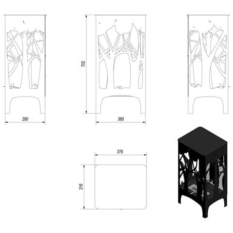 Camino Bioetanolo Da Terra Foxtrot Nero - Foto 5