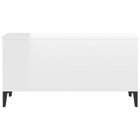 Tavolino Salotto Bianco Lucido 90x44,5x45 Cm Legno Multistrato - Foto 2