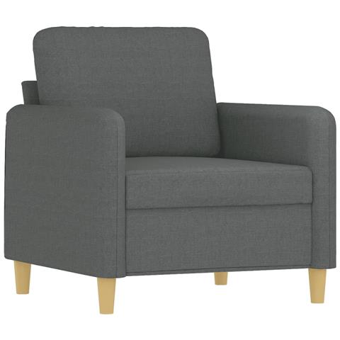 Poltrona Grigio Scuro 60 Cm In Tessuto - Foto 2