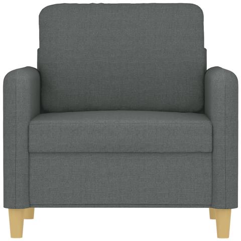 Poltrona Grigio Scuro 60 Cm In Tessuto - Foto 3