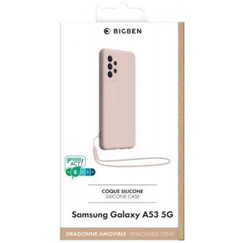 Cover Silicone Per Samsung A53 5g Con Cordino Da Polso Abbinato, Rosa - Foto 2
