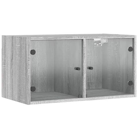 Mobile A Muro Con Ante In Vetro Grigio Sonoma 68,5x37x35 Cm - Foto 2