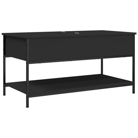 Tavolino Da Salotto Nero 100x50x50cm Legno Multistrato Metallo - Foto 2