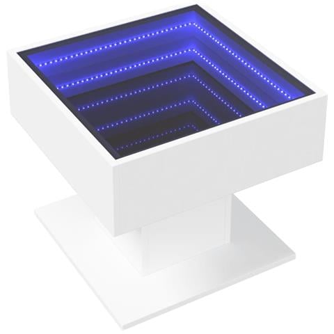 Tavolino Salotto Con Led Bianco 50x50x45 Cm Legno Multistrato - Foto 3