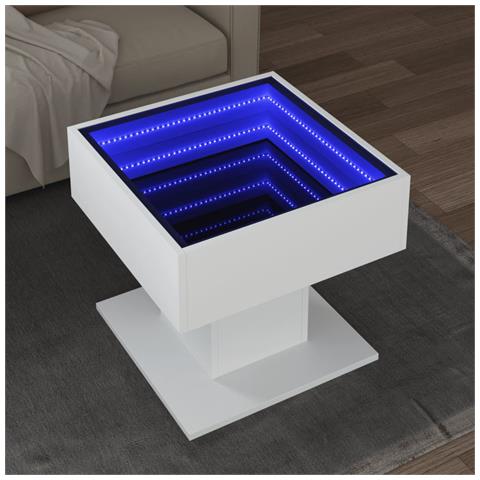 Tavolino Salotto Con Led Bianco 50x50x45 Cm Legno Multistrato - Foto 1