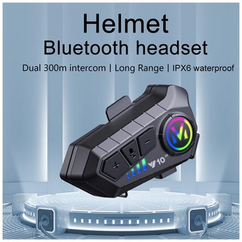 Auricolare Bluetooth Per Casco Con Microfono, Nero Microfono Rigido - Foto 2