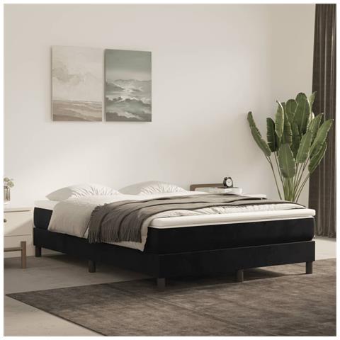 Materasso A Molle Insacchettate Nero 140x220x20 Cm In Velluto - Foto 1