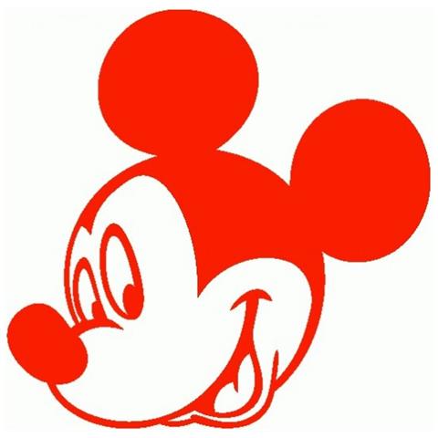 Topolino 3 - Adesivo Prespaziato - Disney - Colore Rosso - 10cm - Foto 1