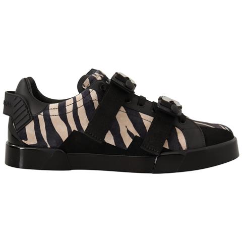 Scarpe Da Ginnastica Gomma Scamosciata Zebrata Bianca Nera - Eu44/us11 - Foto 1