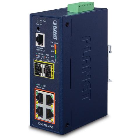 IGS-5225-4P2S switch di rete Gestito L2+ Gigabit Ethernet (10/100/1000) Supporto Power over Ethernet (PoE) Blu - Foto 1