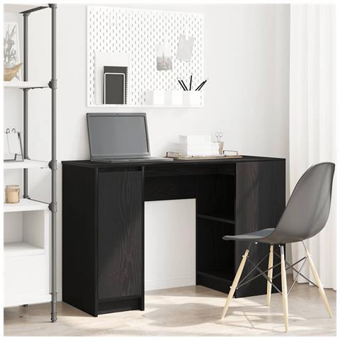 Scrivania Rovere Nera 120x42x76 cm in Legno Multistrato - Foto 1