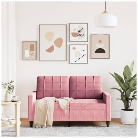 Divano A 2 Posti Rosa 120 Cm In Velluto - Foto 3