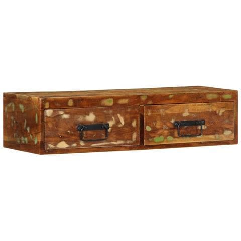 Mobile Tv A Parete 80x30x19 Cm In Legno Massello Di Recupero - Foto 1