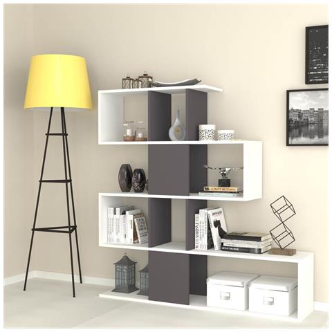 Libreria Bifacciale Aktif 145x145x29 Cm. Bianco Ghisa - Foto 1