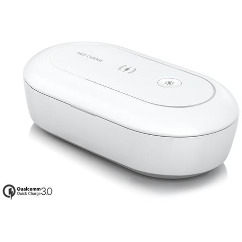 Dam Scatola Di Sterilizzazione Con Ozono, Luce Uv E Aromaterapia Con Caricatore Wireless 20x12x6 Cm. Colore Bianco - Foto 1